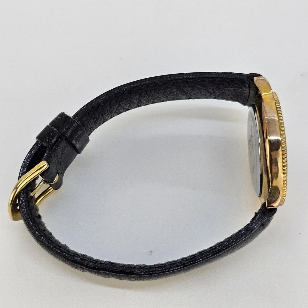 Relic Women Watch 32MM White Black Dial Black Leather Bands Up to 7